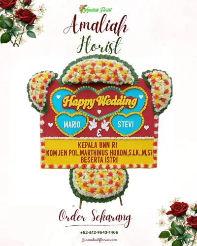 Karangan Papan Bunga Pernikahan di Sudirejo Ii